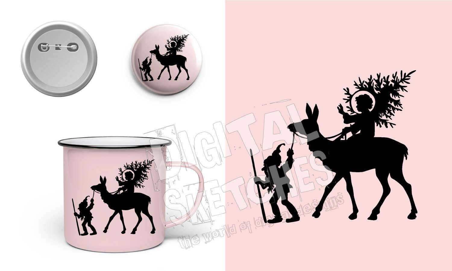 Download Christmas Cut File Imp Dwarf Deer Christmas Tree Vector | Etsy