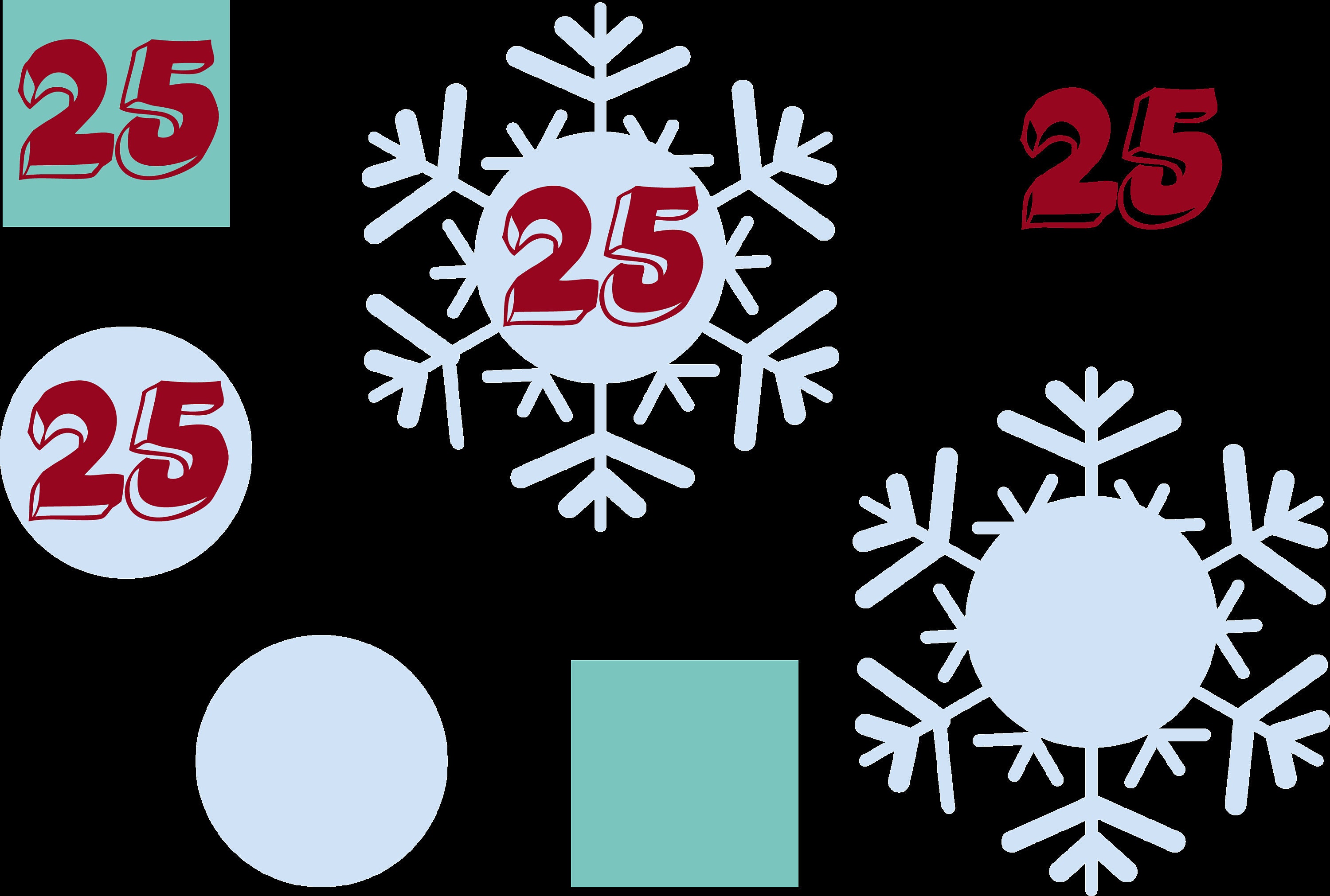 Advent Calendar Numbers Printable Calendar Christmas - Etsy
