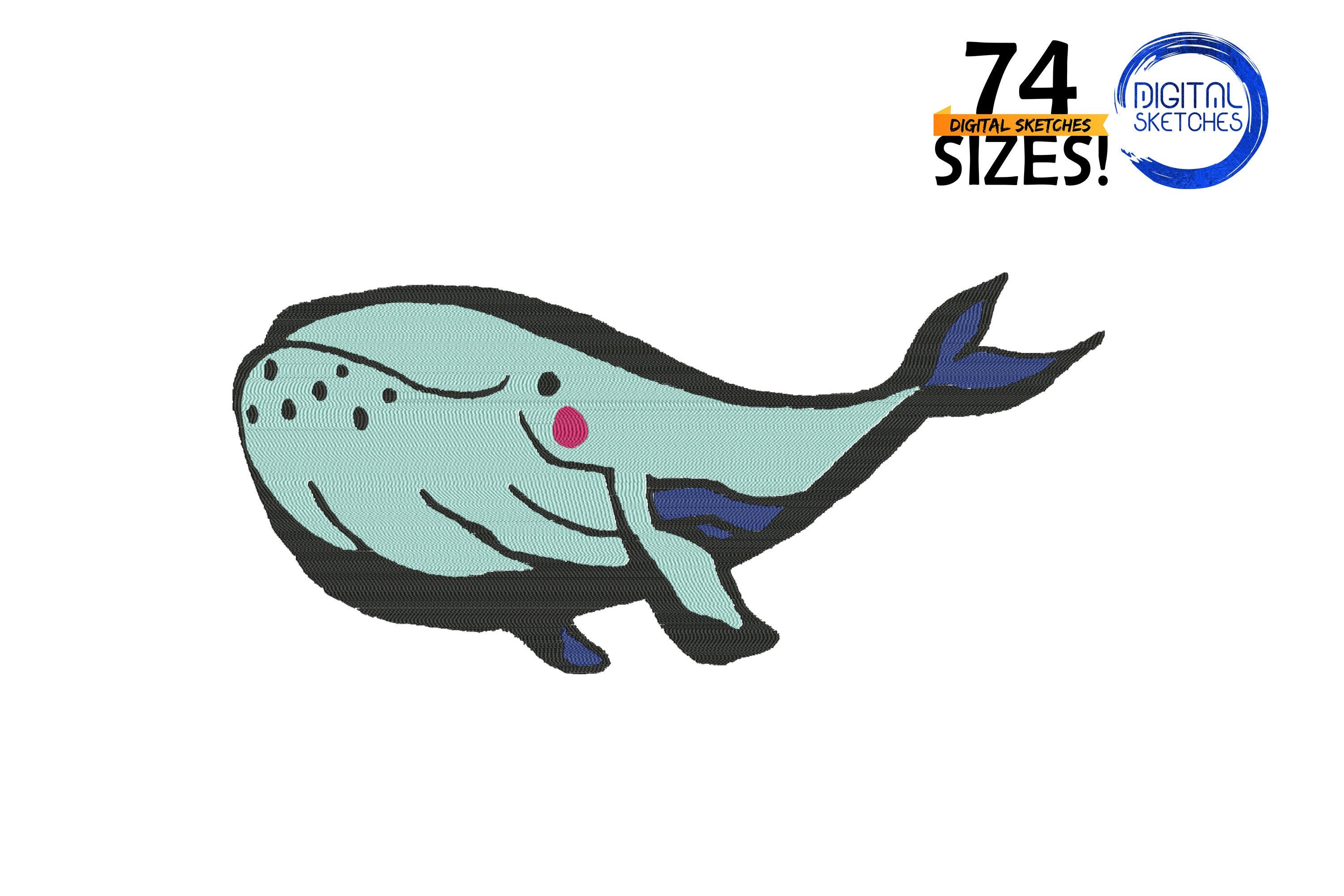 Whale embroidery design hand drawn cute ocean life children  etsy Whale embroidery design hand drawn cute ocean life children  etsy