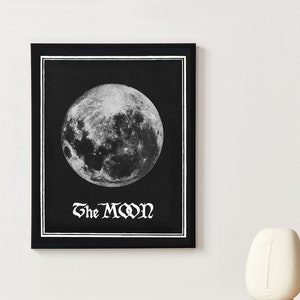 Der Mond Vintage Astronomie Druck, Vintage Mond Kunst Wohnheim Wandkunst, Vintage Lunar, spirituelle psychedelische Goth Dekoration, Mondkind