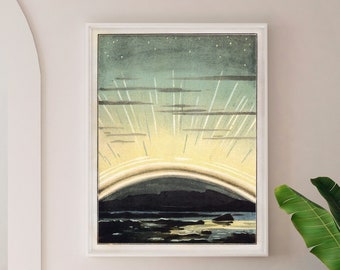 Northern Lights, Sunset, Hollywood glamour art, hollywood glamour decor, Aurora Borealis Art, Art Deco Decor, Art Deco Style, Art Deco Art