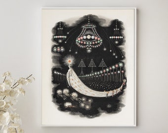 Boho Wedding Art, Nursery Art, Surrealist Art wall decor, Victorian Wedding Decor, Mystical Art, Magical Realism, Goth, Romantic Art
