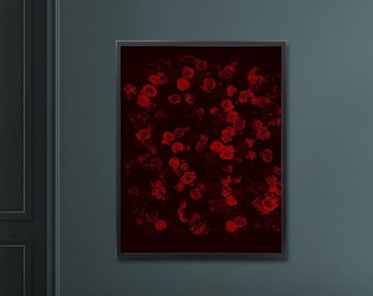 Rose print, Flower Wall Art, Moody Floral, Dark Floral Print, Dark Academia Decor, Goth Decor, Romantic Goth Poster, romantic flower photo
