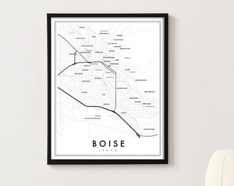 Boise Idaho Map Print, Boise Map Poster, City Map Print, Boise Decor, Map of Boise Print, Boise neighborhoods