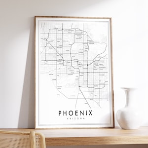Phoenix Arizona Map Print, Phoenix Map Poster, City Map Print, Phoenix Decor, Map of Phoenix Print, Phoenix neighborhoods, Chandler, Gilbert image 2