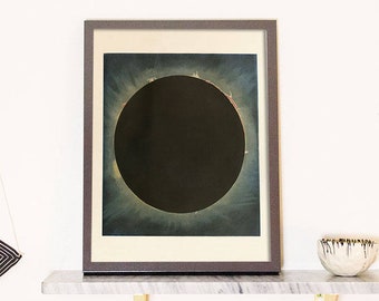 Solar Eclipse Print from the Victorian Era