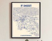 Los Angeles map print map of Los Angeles print Los Angeles city poster Los Angeles Wall Decor Map of Los Angeles LA Map print