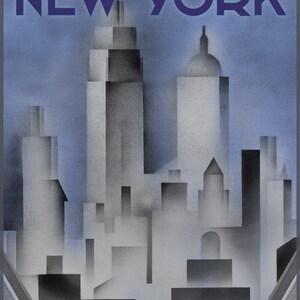 Art Deco New York Print, New York Poster, Art Deco Vintage Graphic, New York City Print