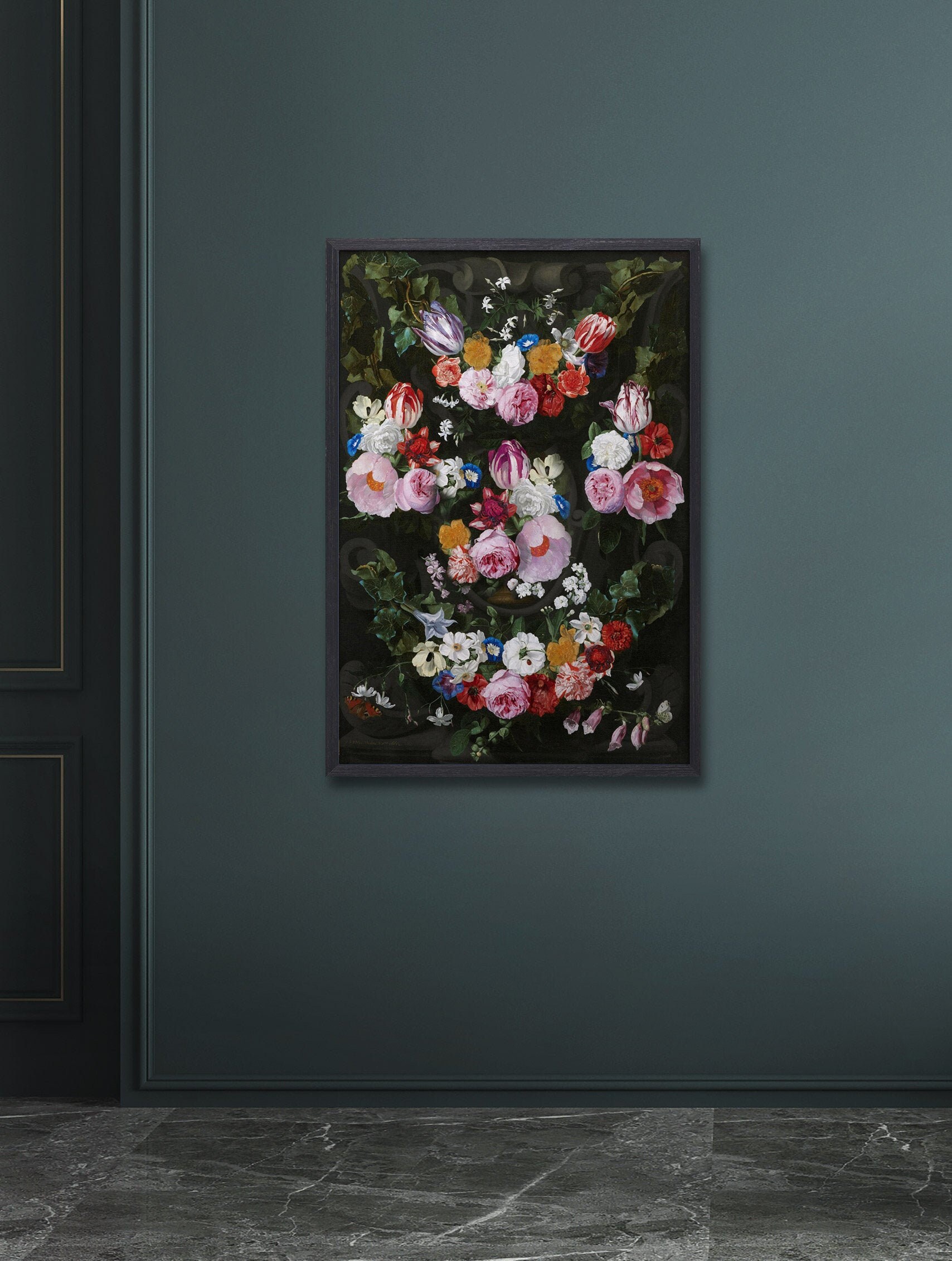 French Floral Modern Victorian Wall Art Flower bouquet | Etsy