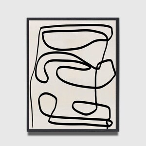 Japandi Fine Line Art Print, Midcentury Modern Abstract Wall Art, Danish Modern Home Decor image 6
