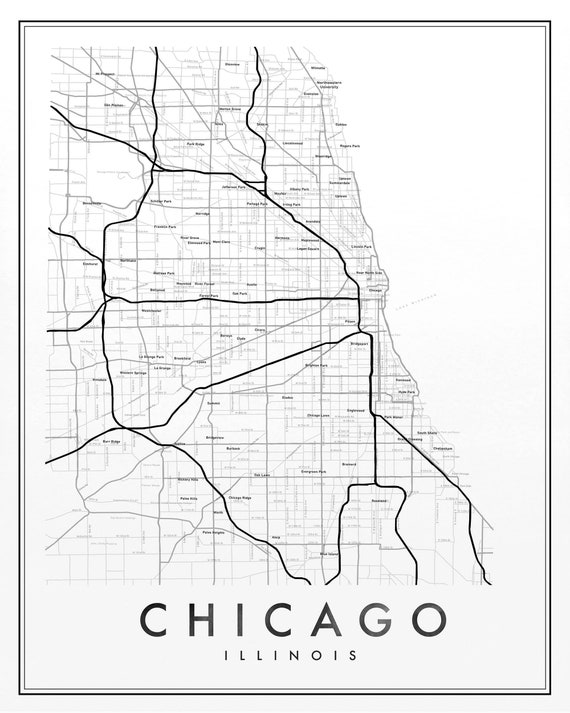 Blanco Kaart Van Chicago