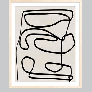Japandi Fine Line Art Print, Midcentury Modern Abstract Wall Art, Danish Modern Home Decor image 7