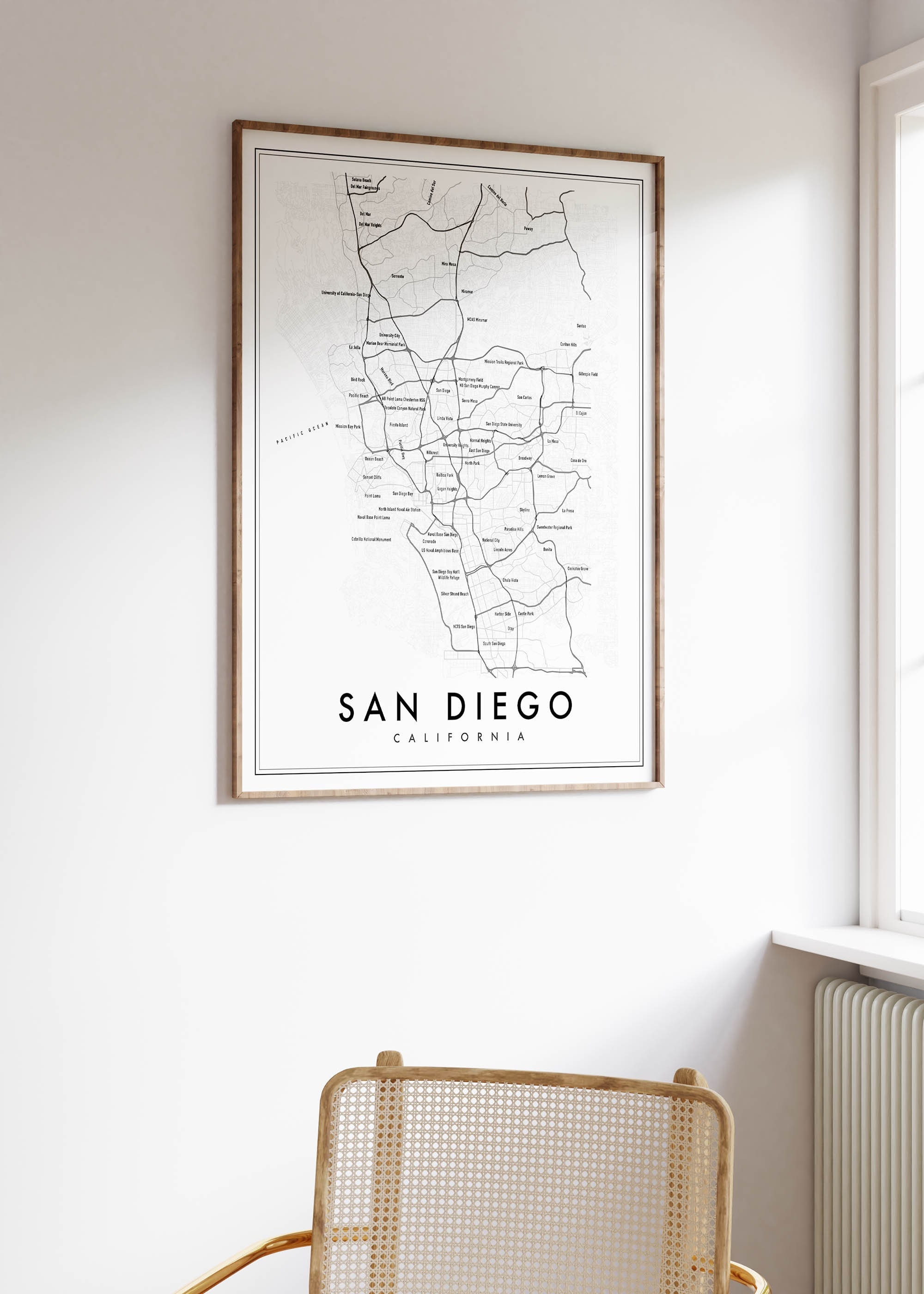 Modern San Diego Map - Etsy, image size:2000x2800