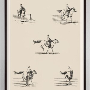 Nursery Decor with Antique Riding lessons, Horse Art for Kids Room