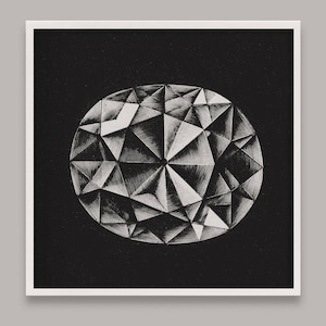 Diamond Art Print, Jewel Wall Art, Gem Art, Gem Art, Diamond Wall Art, Diamond Home Decor, Victorian print, Etching, Wall Art, Luxe Decor