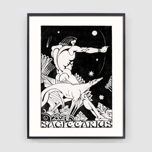 Sagittarius Zodiac Art Print, Birthday gift for Sagittarius, Vintage Astrological sign, Sagittarius Zodiac Sign Print, Astrology decor