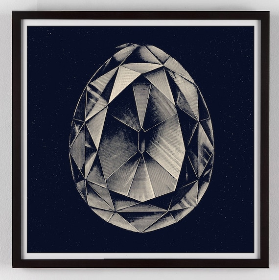 Jewel Wall Art, Gem Art, Diamond Art Print, Gem Art, Diamond Wall Art,  Diamond Home Decor, Victorian Print, Etching, Wall Art, Luxe Decor 