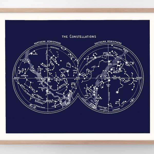 Mappa celeste delle stelle con costellazioni dell'emisfero settentrionale