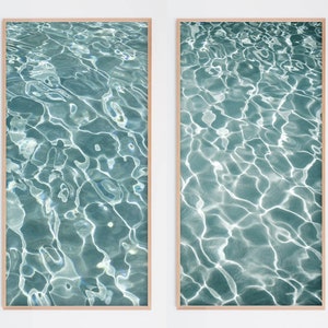 Pool Photography Set of 2, Home Decor, Wall Decor, abstract water photography, abstract water photograph, water photography art, Large Art