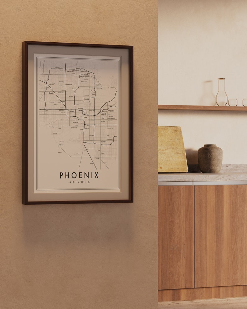 Phoenix Arizona Map Print, Phoenix Map Poster, City Map Print, Phoenix Decor, Map of Phoenix Print, Phoenix neighborhoods, Chandler, Gilbert image 8