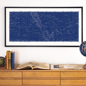 Large Canvas Star Map Print, Antique Constellation Chart on Canvas, Over the Bed Celestial Art