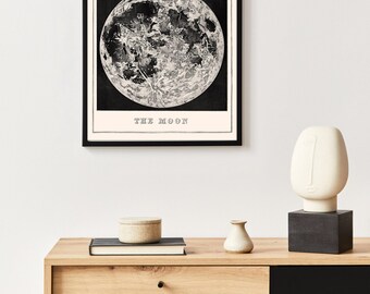 Vintage Moon print Decor, Moon Phases Print Astronomy poster, Moon Art Print, Astronomy Gifts, Kid's Room Decor