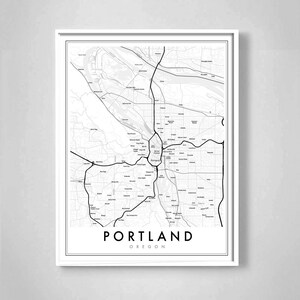 Portland Map Print, Portland Map Poster, City Map Print, Portland Map art, Map of Portland, Portland Oregon neighborhood map