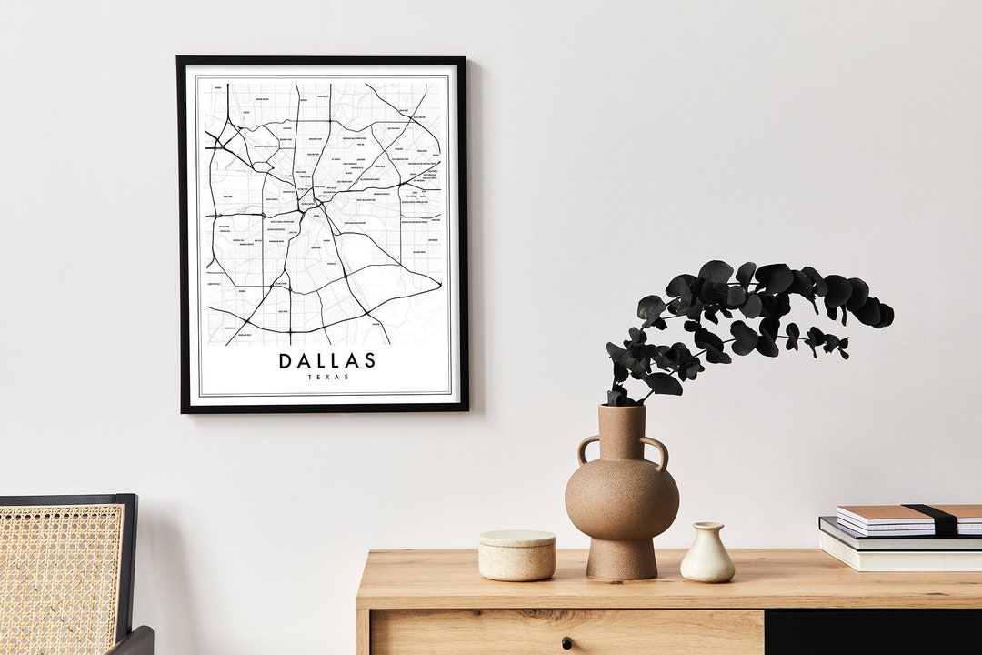 Dallas Texas Map Print, Neighborhood Map, Dallas Map Poster, Deep Ellum ...