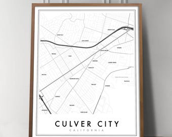 Culver City Map Print - Minimal California Neighborhood Art