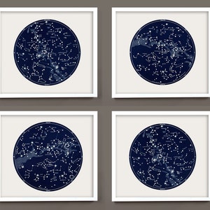 Constellation print package, Celestial print, Set of constellation prints, Star Chart print set, Celestial Art Package, Constellation Maps