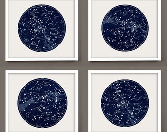 Constellation print package, Celestial print, Set of constellation prints, Star Chart print set, Celestial Art Package, Constellation Maps