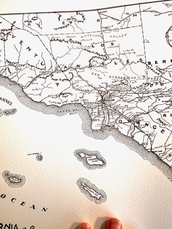 Southern California Map Print | Map of Socal | LA | Santa