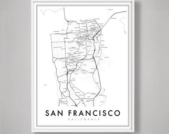 San Francisco Map Print, San Francisco Map Poster, City Map Print, San Francisco Map art, Map of San Francisco