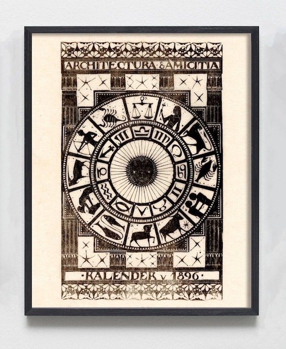 Zodiac Signs print, Astrology Signs, Arts and Crafts, Architecture Print, Art Nouveau, Astrology Print, Astrological Signs, Leo, Cancer