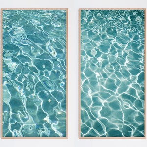 Pool Photography Set, Home Decor, Wall Decor, abstract water photography, abstract water photograph, Large Art, Loft Art