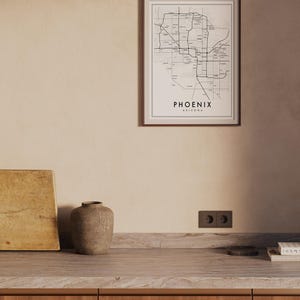 Phoenix Arizona Modern Map Giclée | Minimalist Scottsdale & Tempe Neighborhood Wall Art image 7
