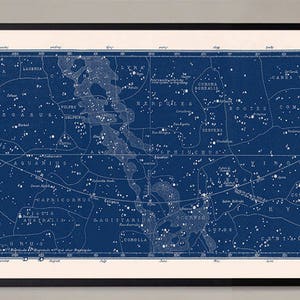 Constellation Print Set, Unframed, Constellation Map Set of 2, Constellation Poster Set, Star Map Set, Star Chart, Astronomy Poster Navy Blue