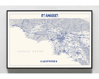 Los Angeles map print | map of Los Angeles print | Los Angeles city poster | Los Angeles Wall Decor | Map of Los Angeles | LA Map print