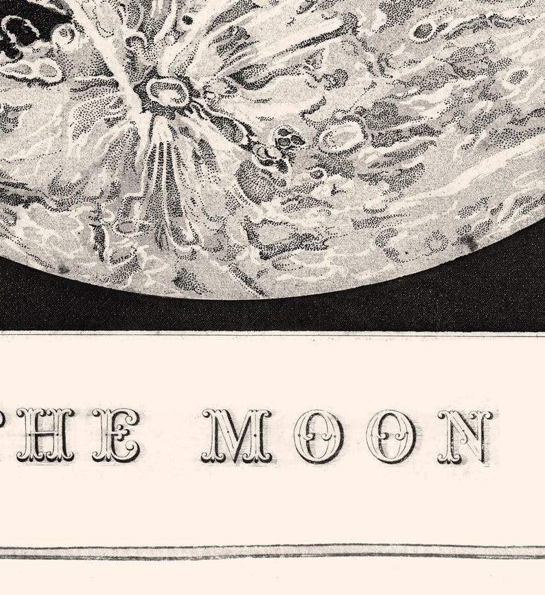 Decoración vintage con estampado de la luna, póster de astronomía con estampado de las fases lunares, lámina artística de la luna, regalos de astronomía, decoración para habitaciones infantiles. imagen 6