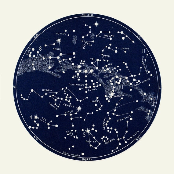 Galaxy round shape with stars Art Print