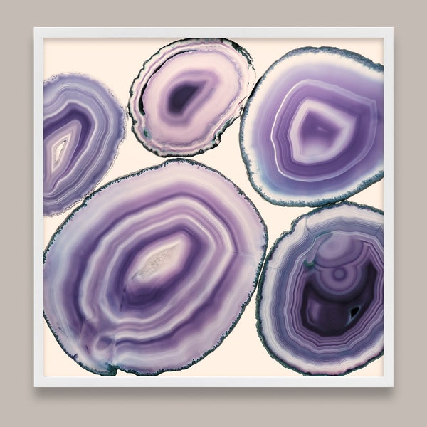 Violet Agate Print, Geode Art, Purple Art, Agate Slices, Decorator Art, Rock Art, Agate Photograph, Geode Photography, Gallery Wall, Natural