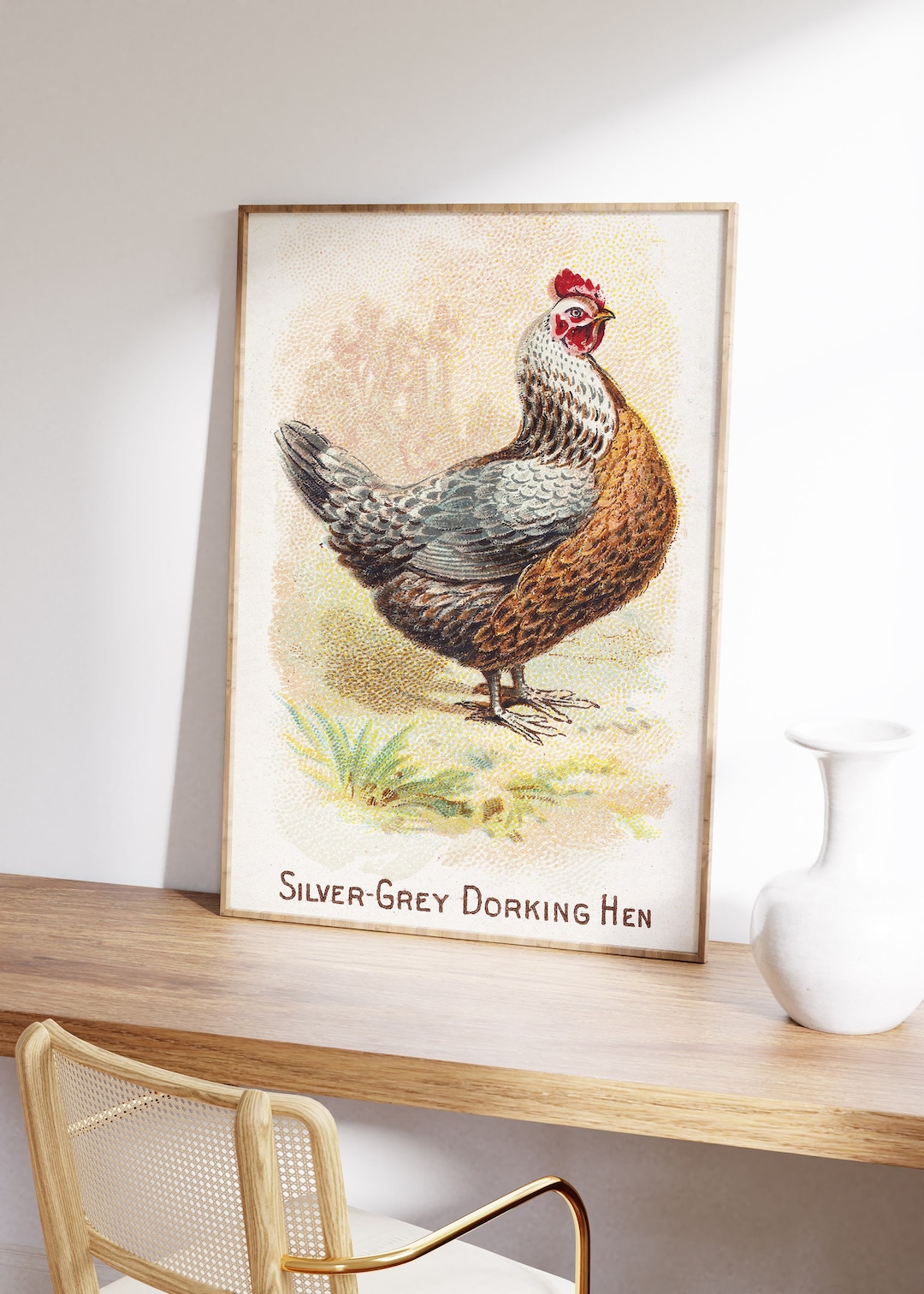 Vintage Rooster Art, Vintage Chicken Art, Kitchen Decor, Rustic Cabin ...