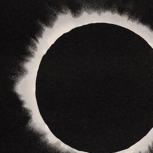 Antique Solar Eclipse Chromolithograph 1896, Large Framed Celestial Art, Victorian Astronomy image 5