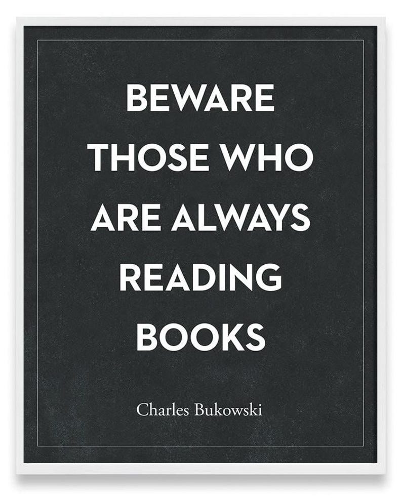 Bukowski Literary Quote Print, Dark Academia Decor, Gift for Readers and Book Lovers image 4