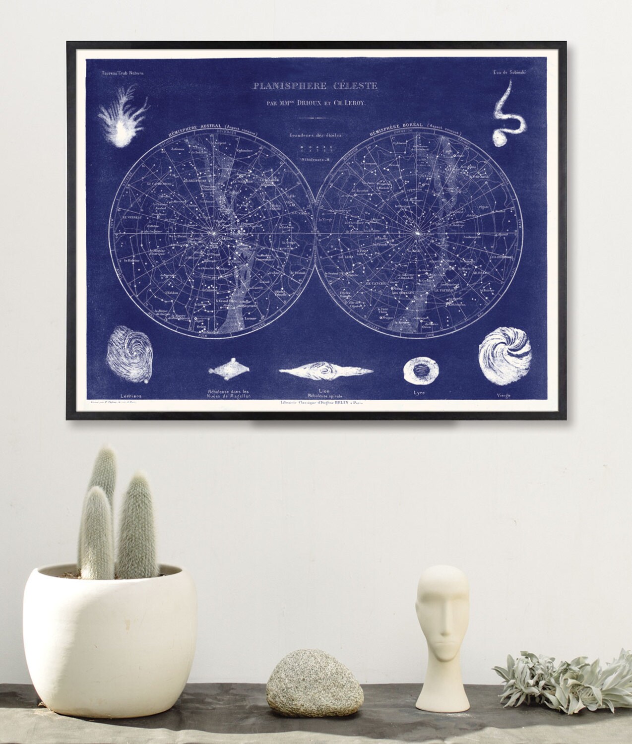 Vintage Celestial Map 1670 
