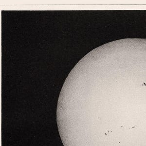 Antique Solar Eclipse Chromolithograph 1896, Large Framed Celestial Art, Victorian Astronomy image 6