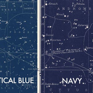 Star Map Print Set, Constellation Map Set of 2 prints, Vintage Astronomy Map Set, Celestial Print Set, Constellation Set of nautical prints image 6