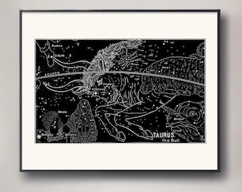 Antique Taurus Zodiac Giclée Print | Neoclassical 19th Century Astrological Sign Art