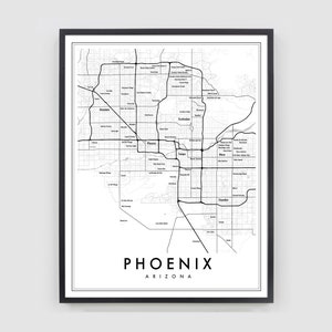 Phoenix Arizona Map Print, Phoenix Map Poster, City Map Print, Phoenix Decor, Map of Phoenix Print, Phoenix neighborhoods, Chandler, Gilbert image 4