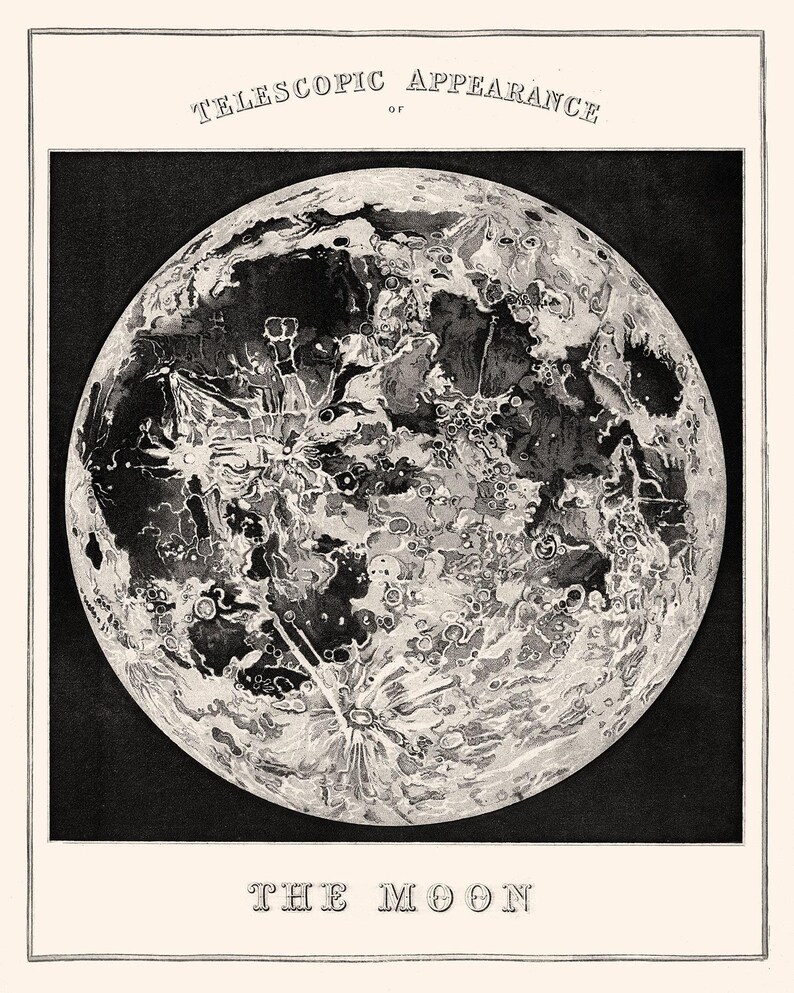 Decoración vintage con estampado de la luna, póster de astronomía con estampado de las fases lunares, lámina artística de la luna, regalos de astronomía, decoración para habitaciones infantiles. imagen 4